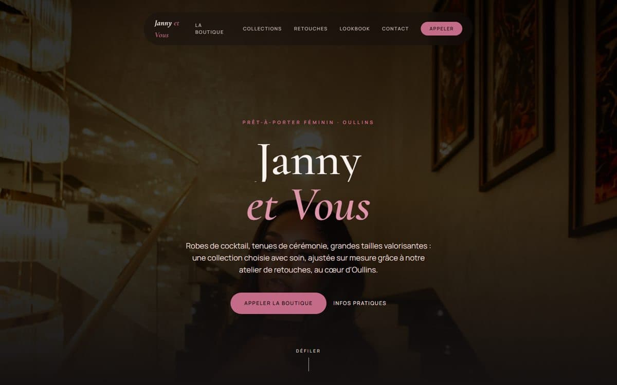 Page d'accueil du site de Janny et Vous