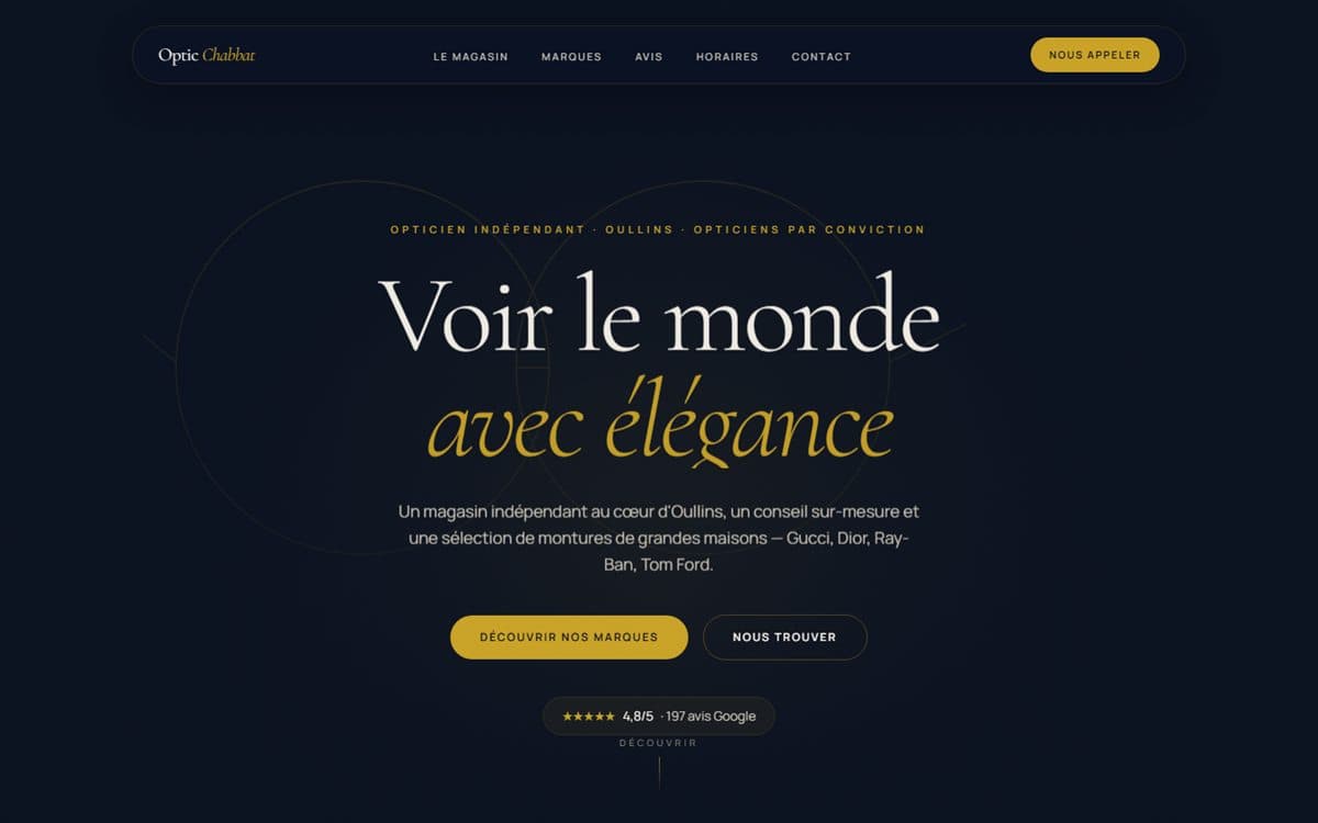 Page d'accueil du site de Optic Chabbat